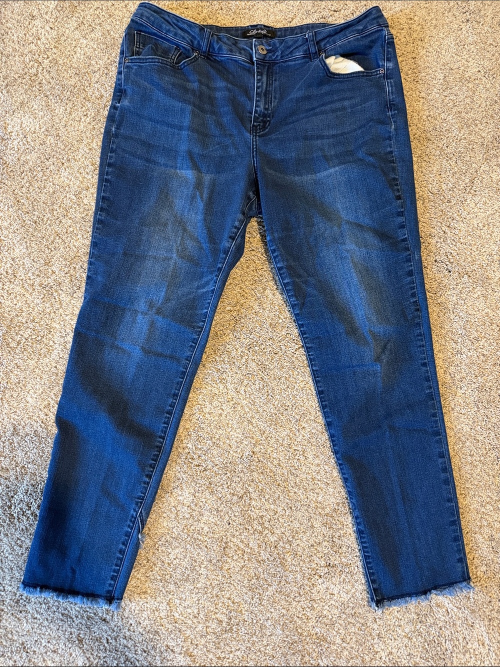 Cuddl Duds Women's Dark Blue Cropped Stretch Jeans